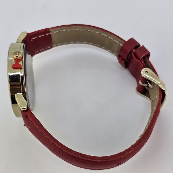 Sailor Jane Women's Watch 34MM Women Face Dial Gold Case Red Leather Bands - Picture 12 of 14